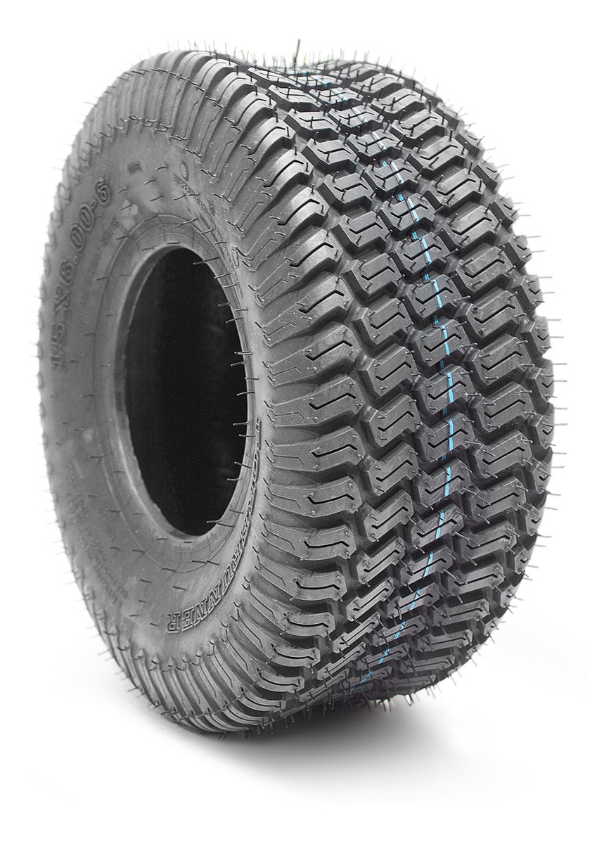Pneu Tondeuse Espace Vert 15x6.00-6 4PR TT S365 - Crampons, Charge 257 Kg, Chambre à Air Requise