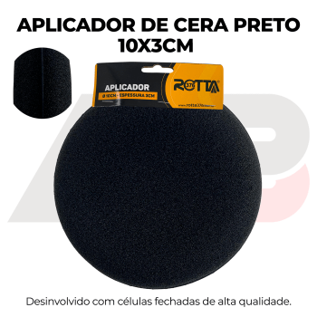 APLICADOR DE CERA PRETO 10CM DIAMETRO X 3CM ESPESSURA