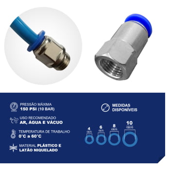 CONECTOR FEMEA INST PLASTICO 8MM X 1/4 ROSCA BSPT