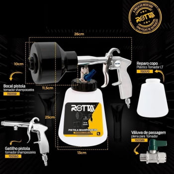 PISTOLA TORNADOR ESPUMA SHAMPOOZEIRA COM 2 BICOS